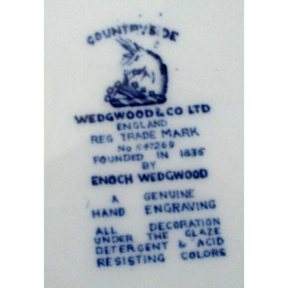 Wedgwood Countryside Blue & White Vintage Oval Serving Platter - Picture 5 of 5